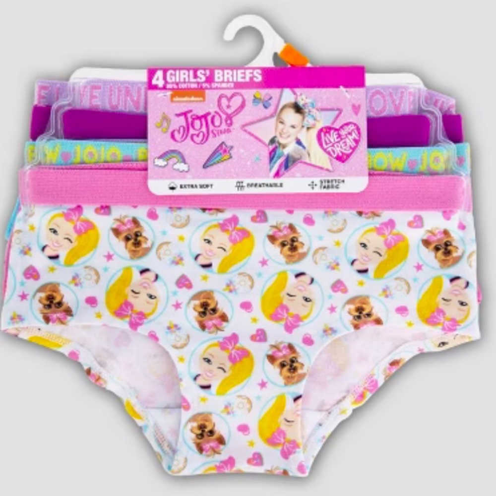 JoJo Siwa Girls' Briefs Set - Pink, Purple, White